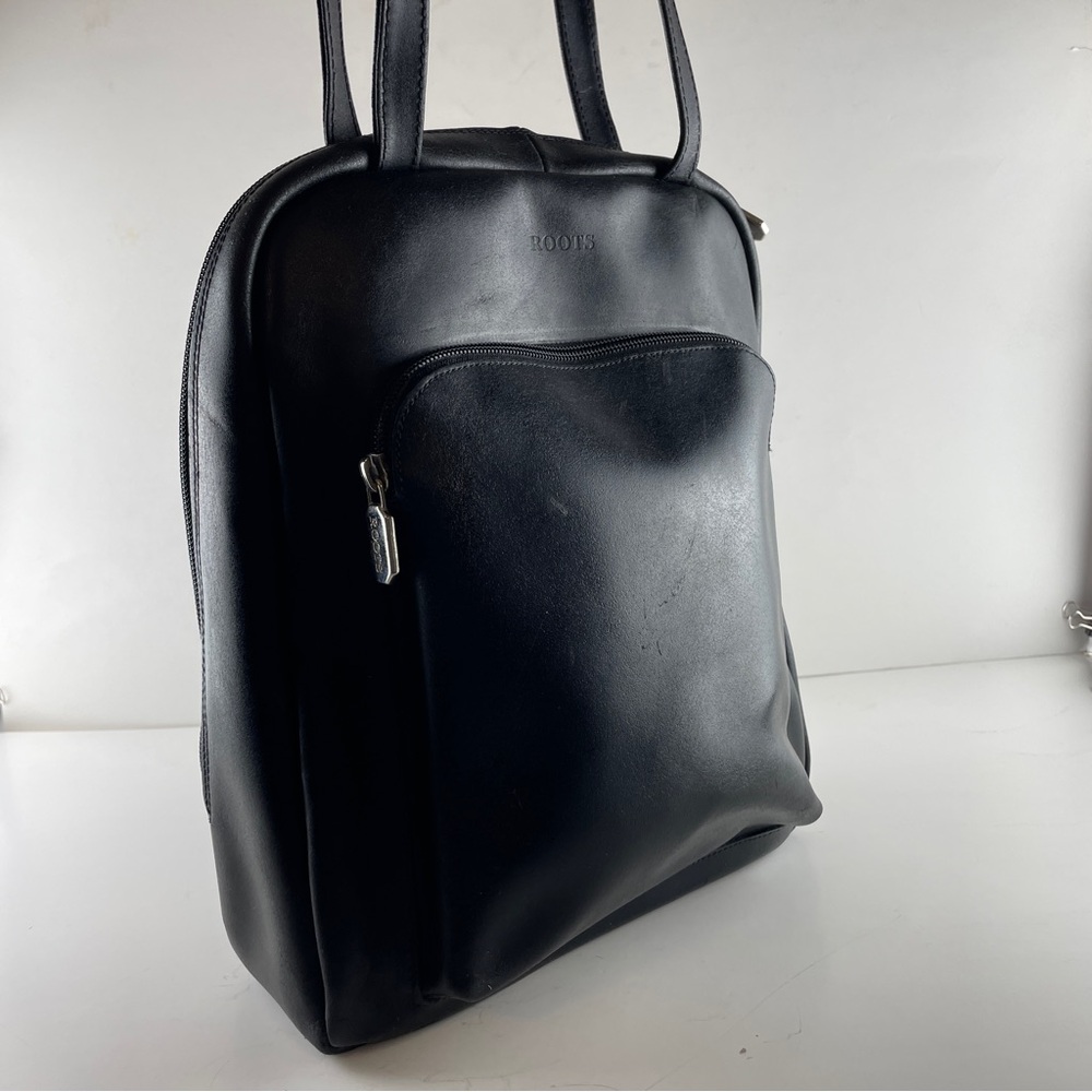 Roots Black Leather Shoulder Bag Canada Classic Minimalist Tote